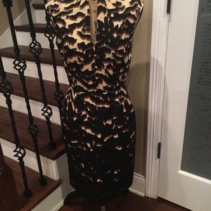 Black & cream colored print dress